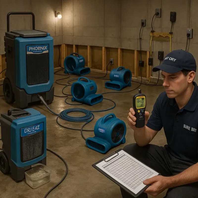 Structural Drying and Dehumidification process in Henrico County, VA